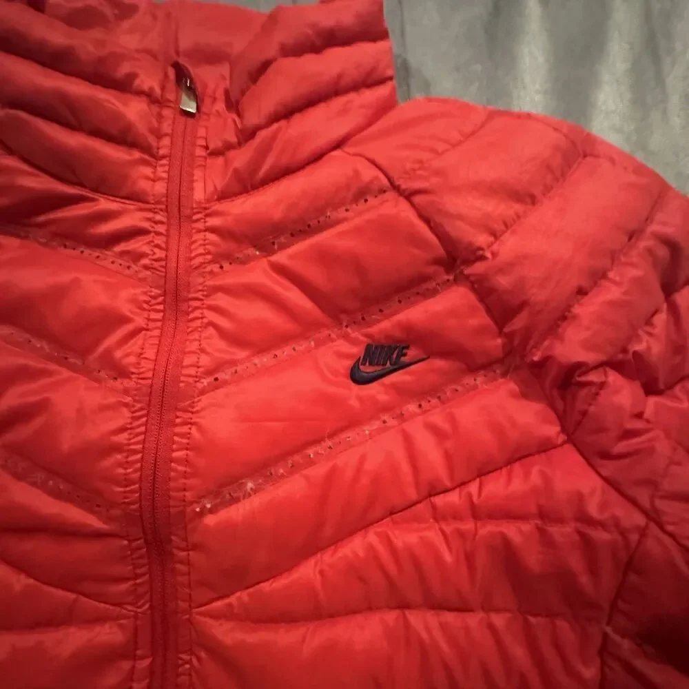 Nike Aeroloft 800 Summit Puffer Jacket Womens Small Goose Down Red Full Zip
